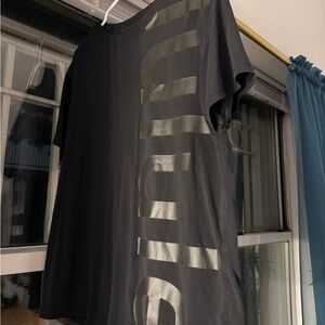 Lululemon Athletica Black Short Sleeve Tee with Bold Lettering